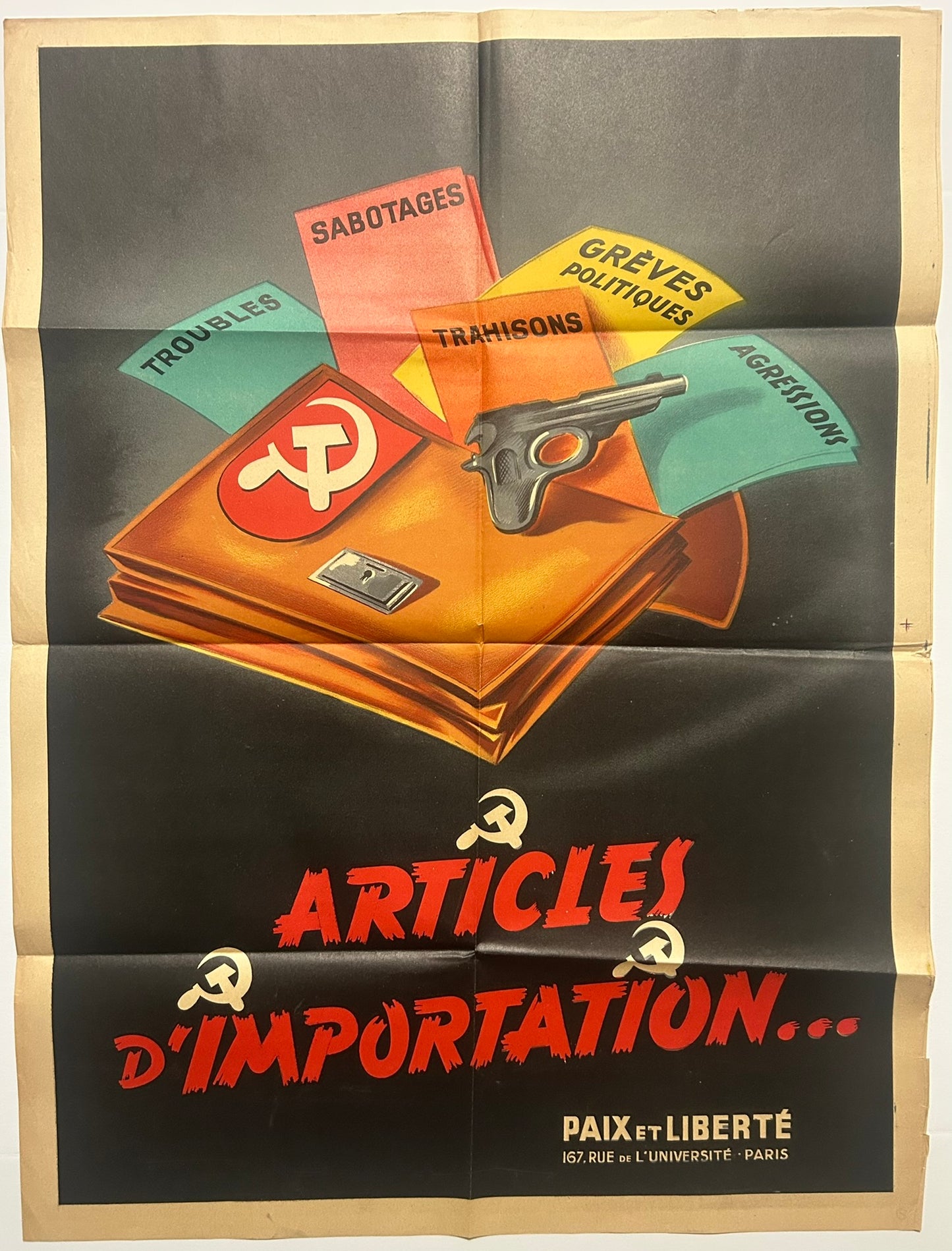 FRENCH ANTI SOVIET 1950'S POSTER ARTICLES D'IMPORTATION