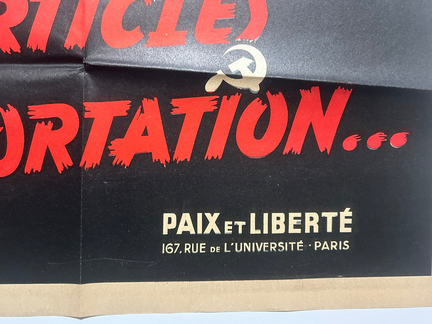 FRENCH ANTI SOVIET 1950'S POSTER ARTICLES D'IMPORTATION