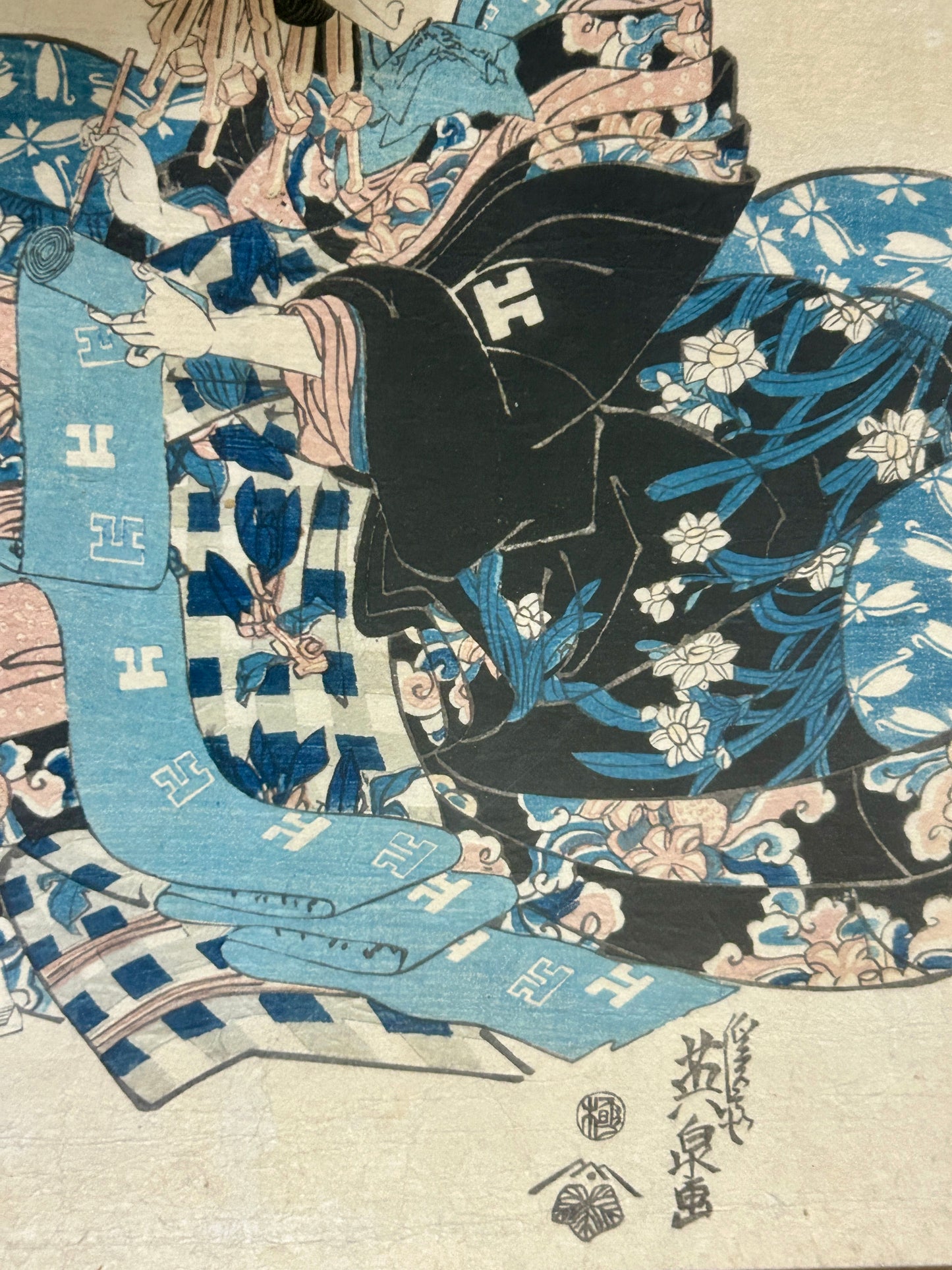 KEISAI EISEN 1790-1848 JAPANESE WOODBLOCK OF "TOYOOKA OF THE MARU-EBIYA"