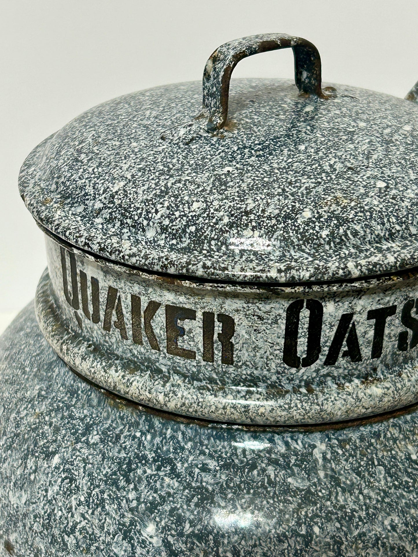 ANTIQUE ENAMELWARE ADVERTISING QUAKER OATS COOKER DOUBLE BOILER