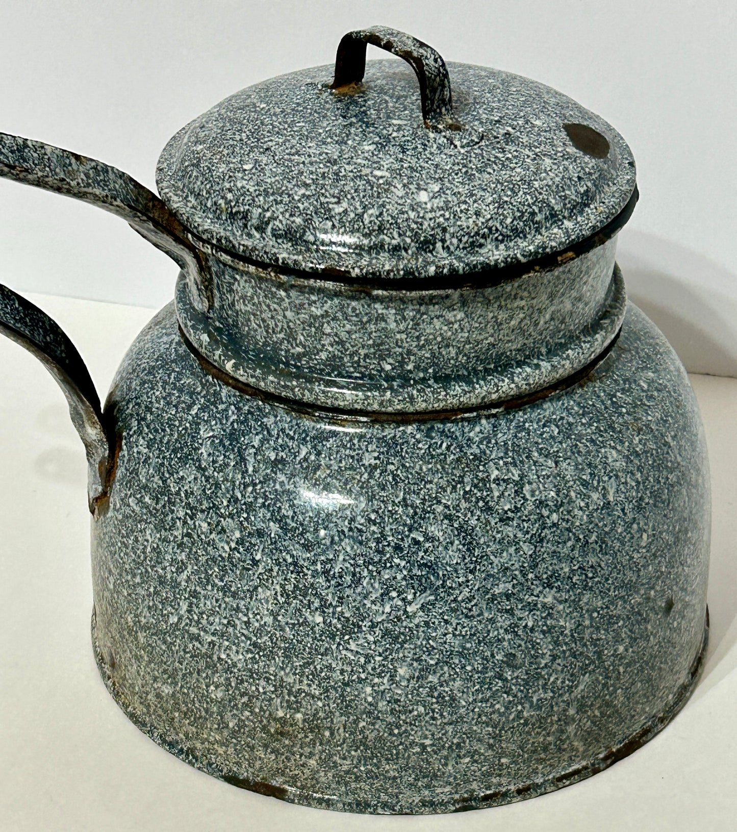 ANTIQUE ENAMELWARE ADVERTISING QUAKER OATS COOKER DOUBLE BOILER
