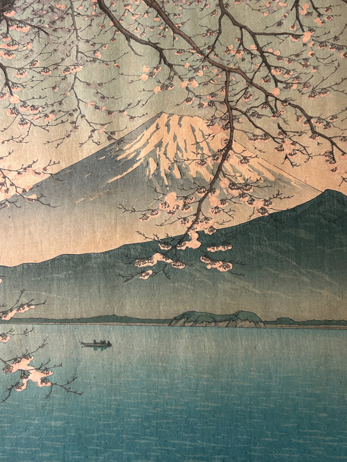 HASUI KAWASE 1883-1957 JAPANESE WOODBLOCK MT. FUJI FROM KISHIO
