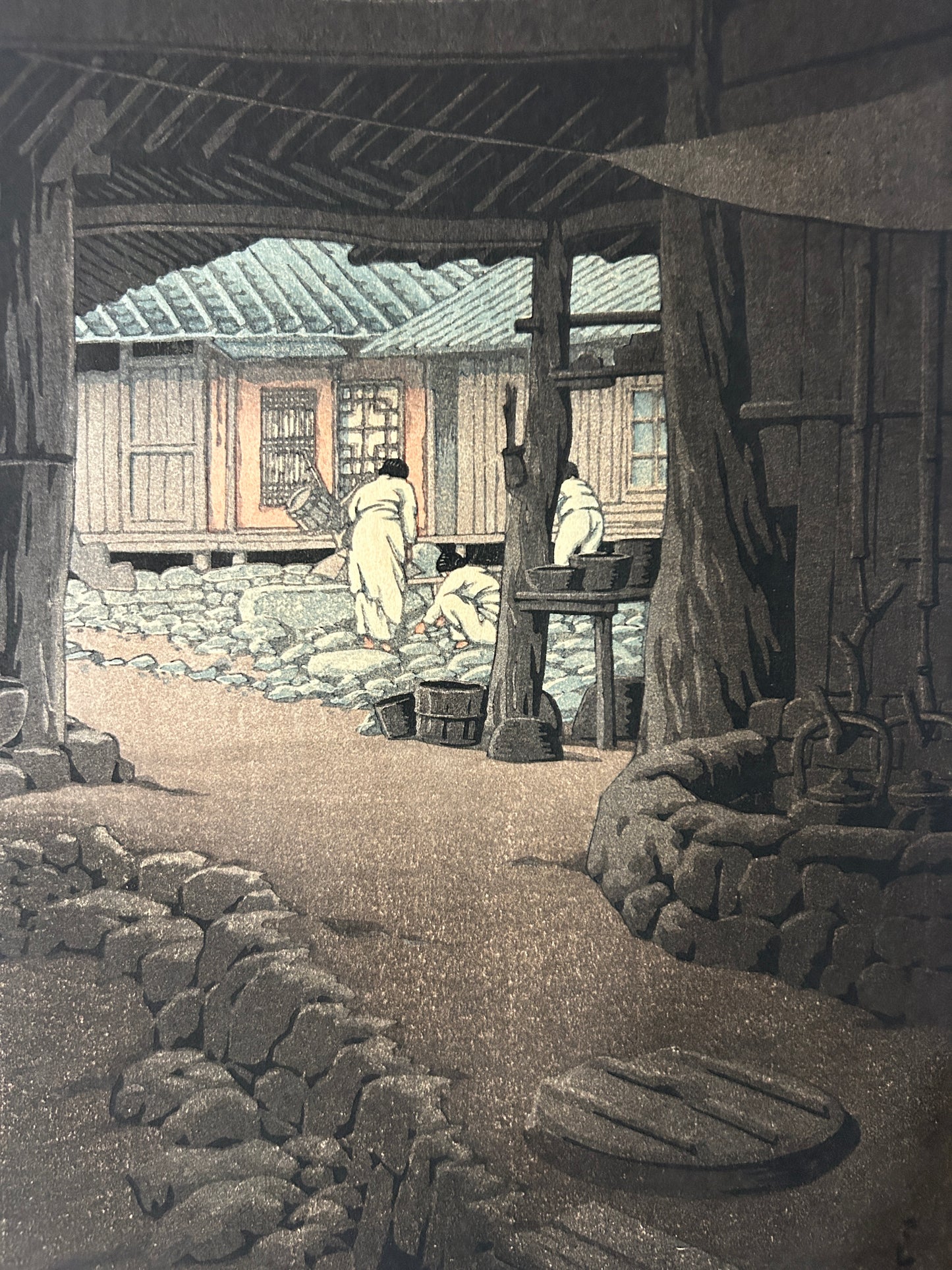 HASUI KAWASE 1883-1957 JAPANESE WOODBLOCK "CHUNUM TEMPLE IN KOREA"