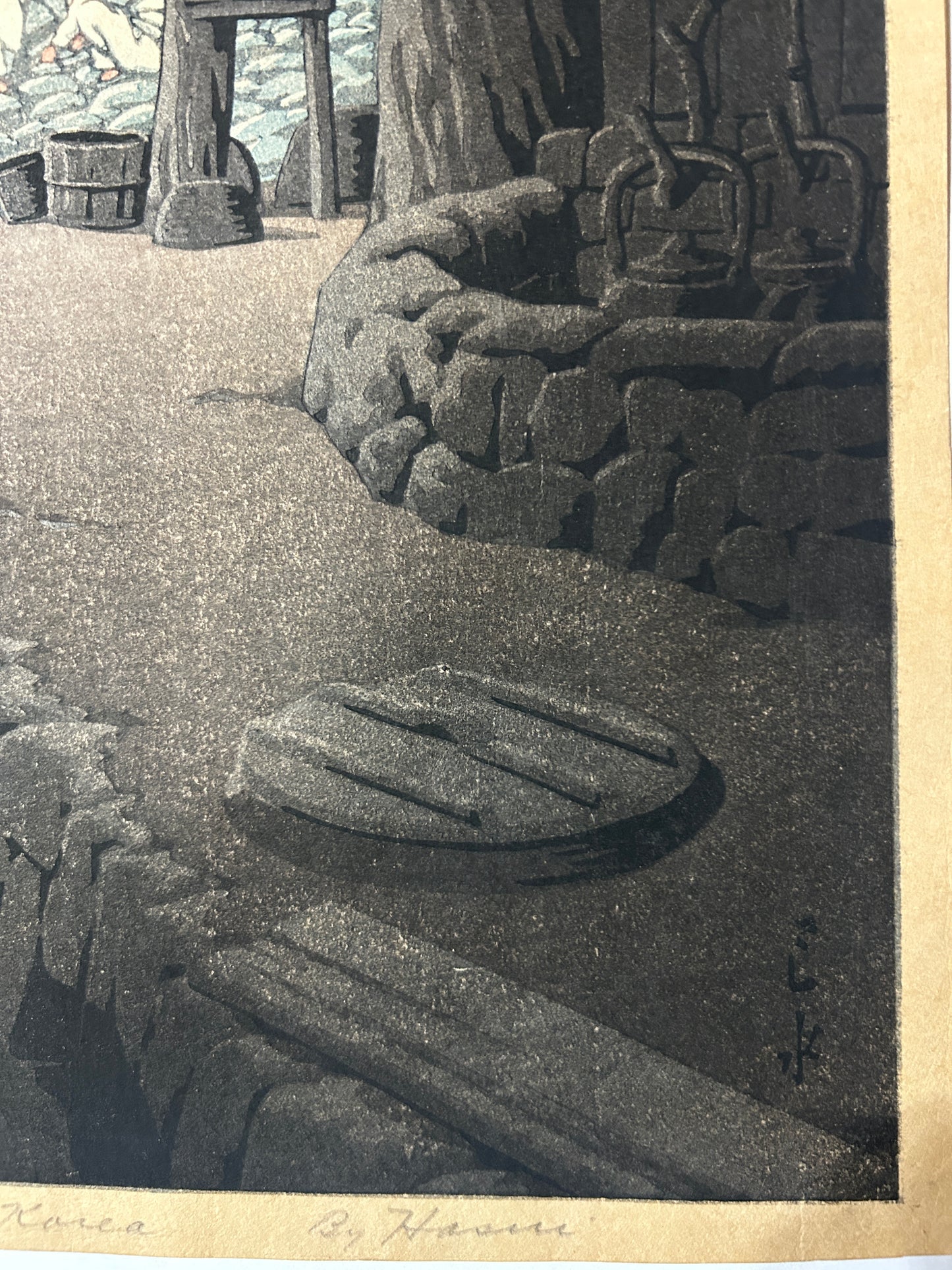 HASUI KAWASE 1883-1957 JAPANESE WOODBLOCK "CHUNUM TEMPLE IN KOREA"
