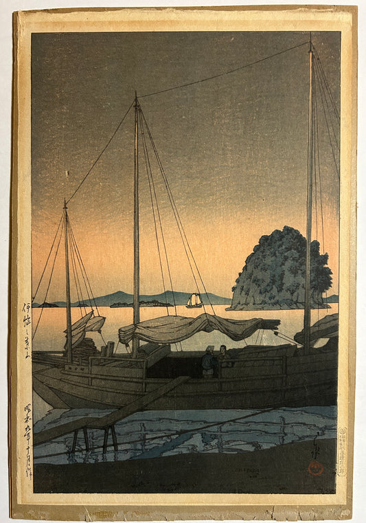 HASUI KAWASE 1883-1957 JAPANESE WOODBLOCK "HAYAMA IN IYO"
