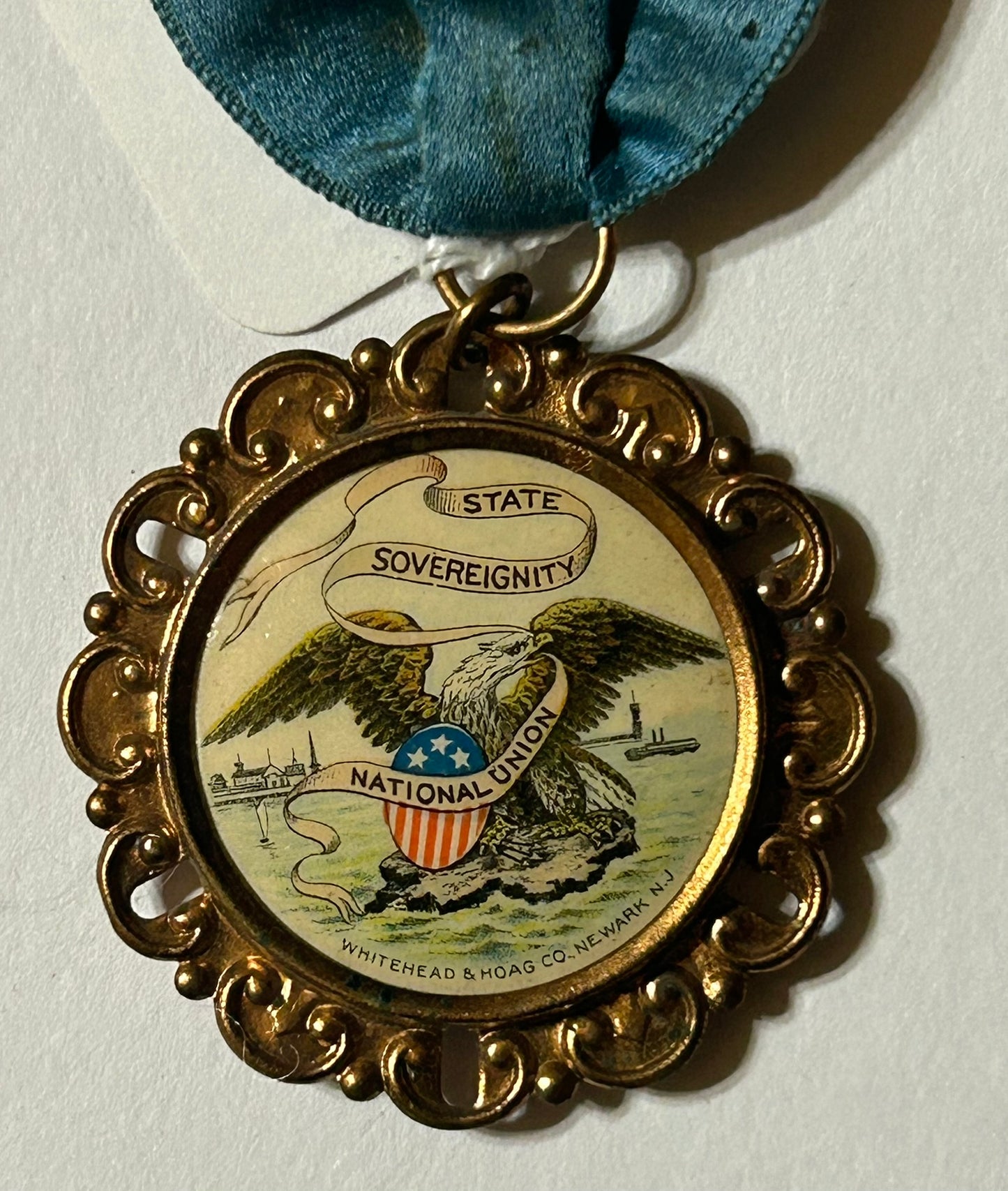 CIVIL WAR REUNION BADGE WITH GRANT 21ST REGIMENT ILLINOIS VOLUNTEERS 1903