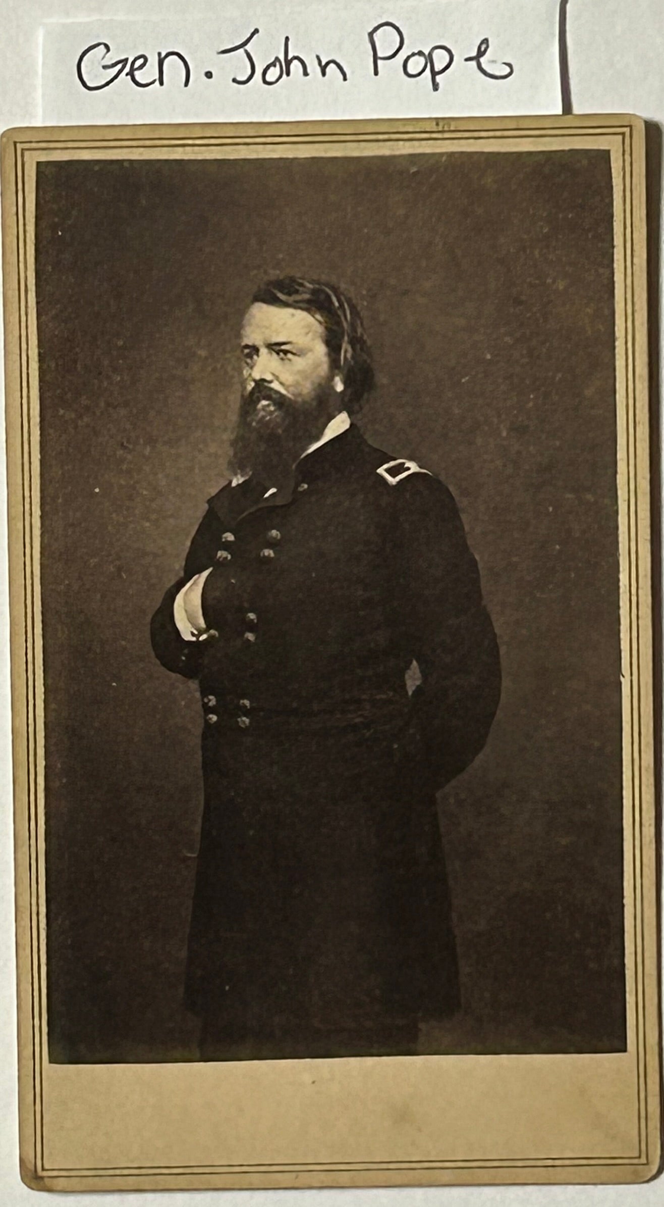 CIVIL WAR BRIGADIER GENERAL JOHN POPE CDV PHOTOGRAPH