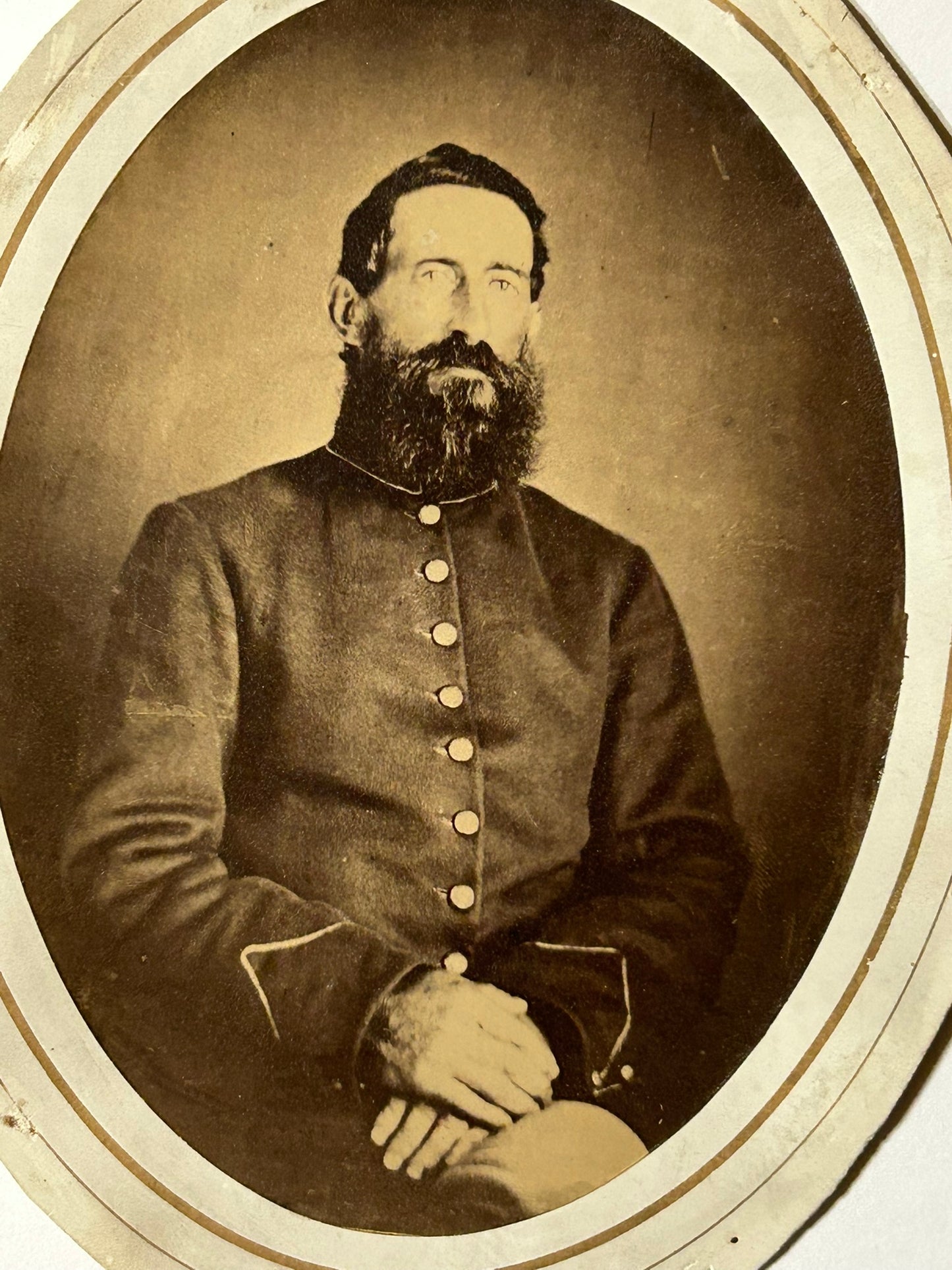 CIVIL WAR SOLDIER LARGE PHOTO IDENTIFIED ON BACK