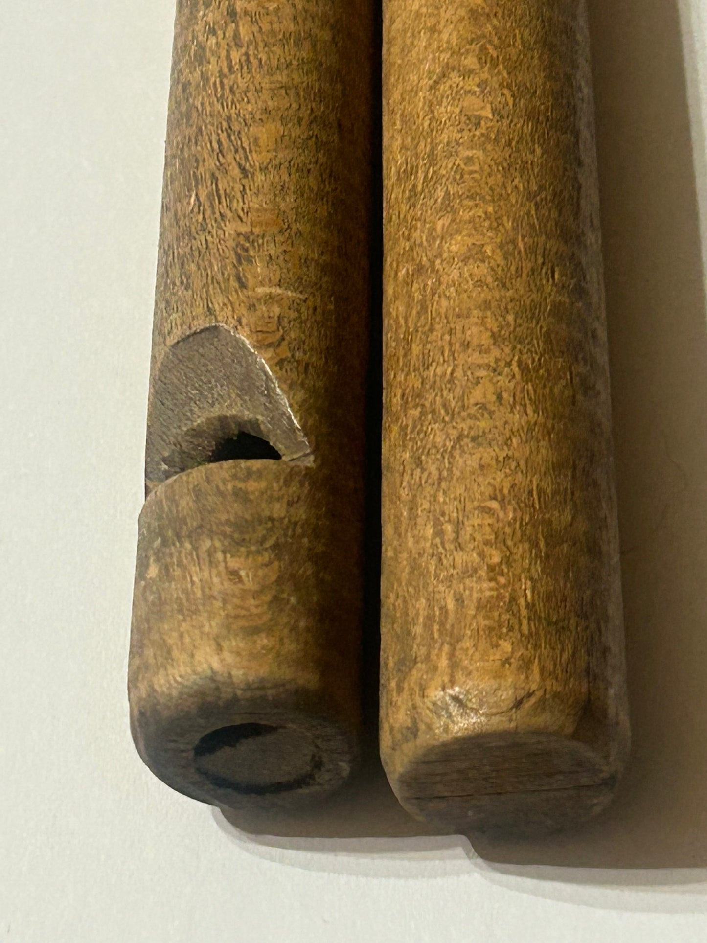 CIVIL WAR PERIOD PAIR OF DRUM STICKS WITH FIFE BUILT IN ONE.