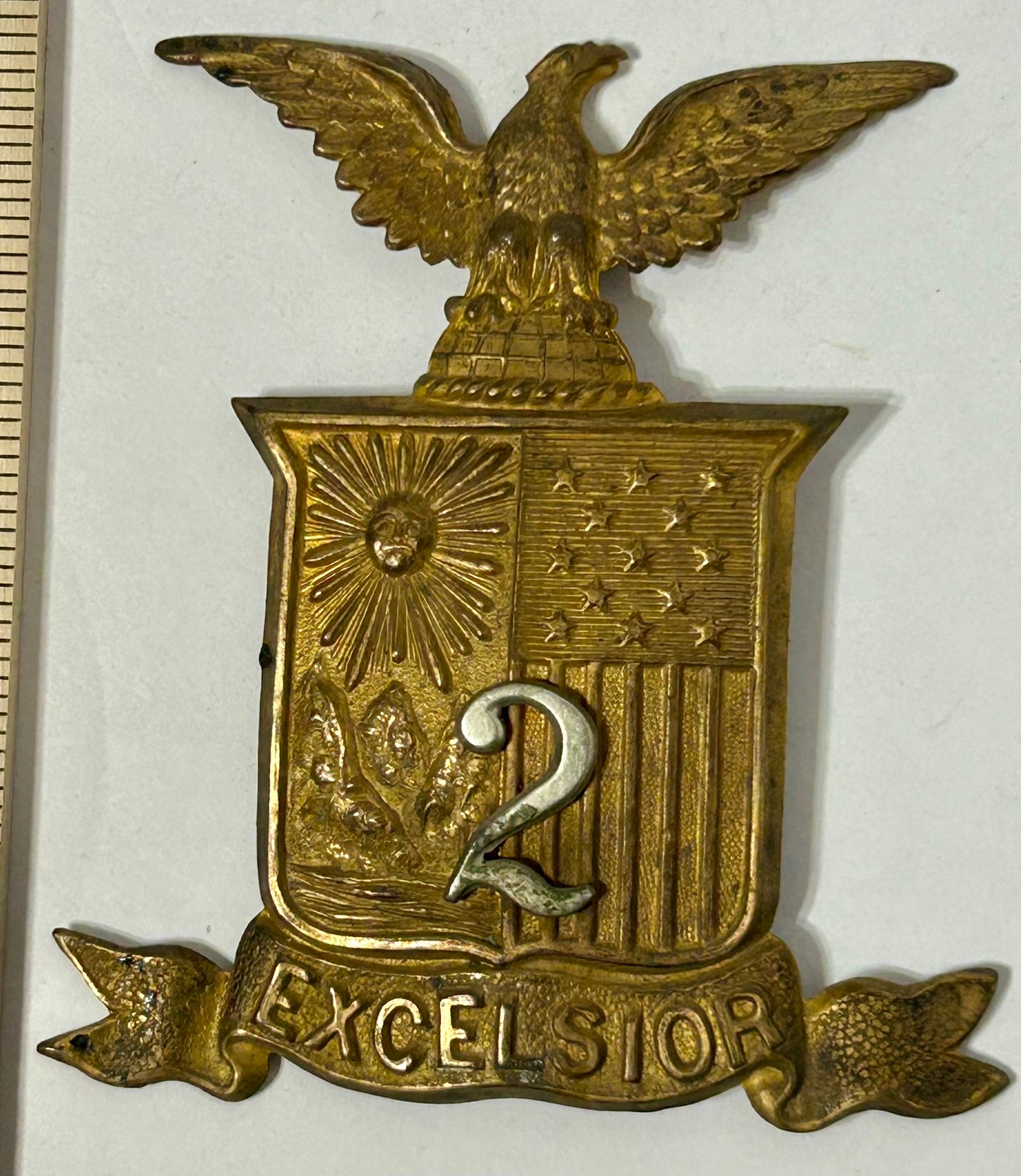 NEW YORK STATE SHAKO HAT BADGE