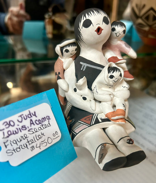 JUDY LEWIS ACOMA FIGURE OF SEATED STORY TELLER