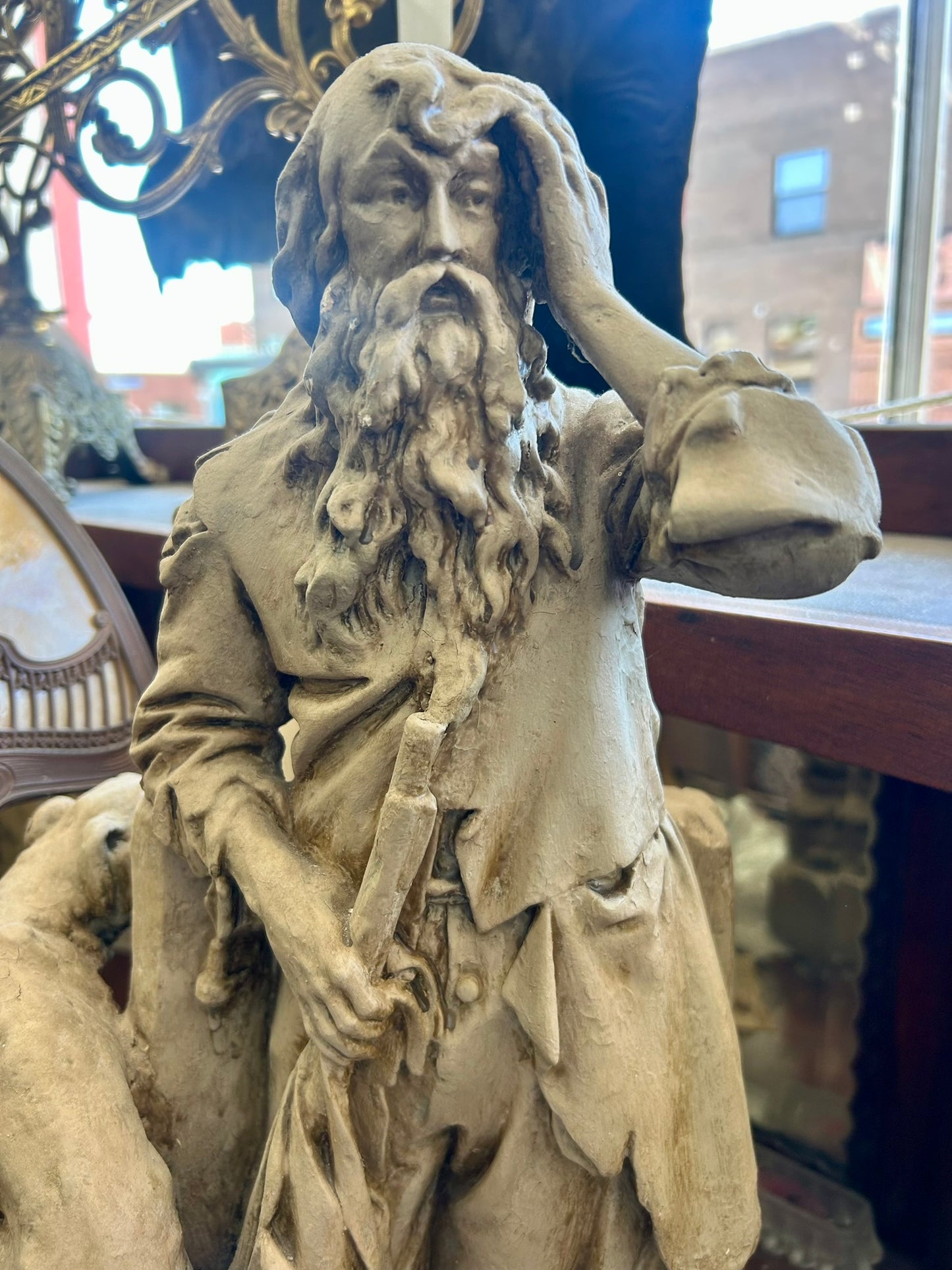 JOHN ROGERS "RIP VAN WINKLE RETURNED" 1871 SCULPTURE