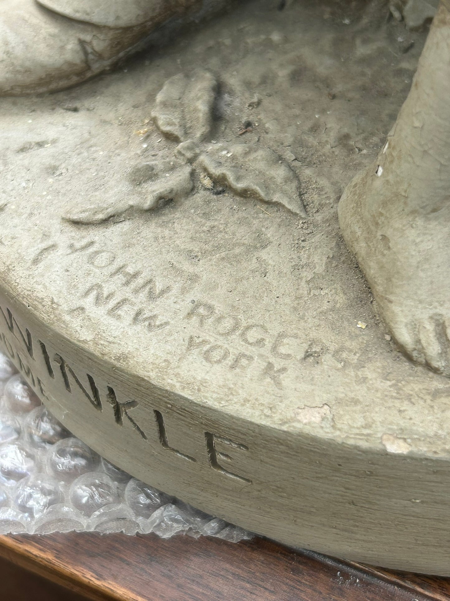 JOHN ROGERS STATUE "RIP  VAN WINKLE AT HOME" 1871