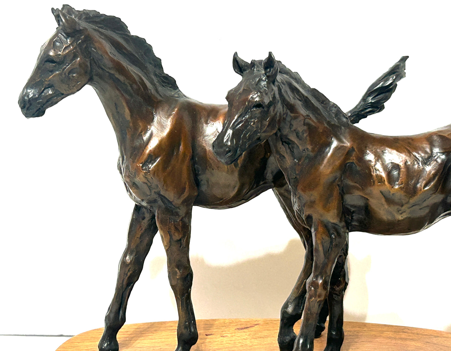 ROBIN LAWS BORN 1946 COLORADO BRONZE SCULPTURE OF TWO HORSES