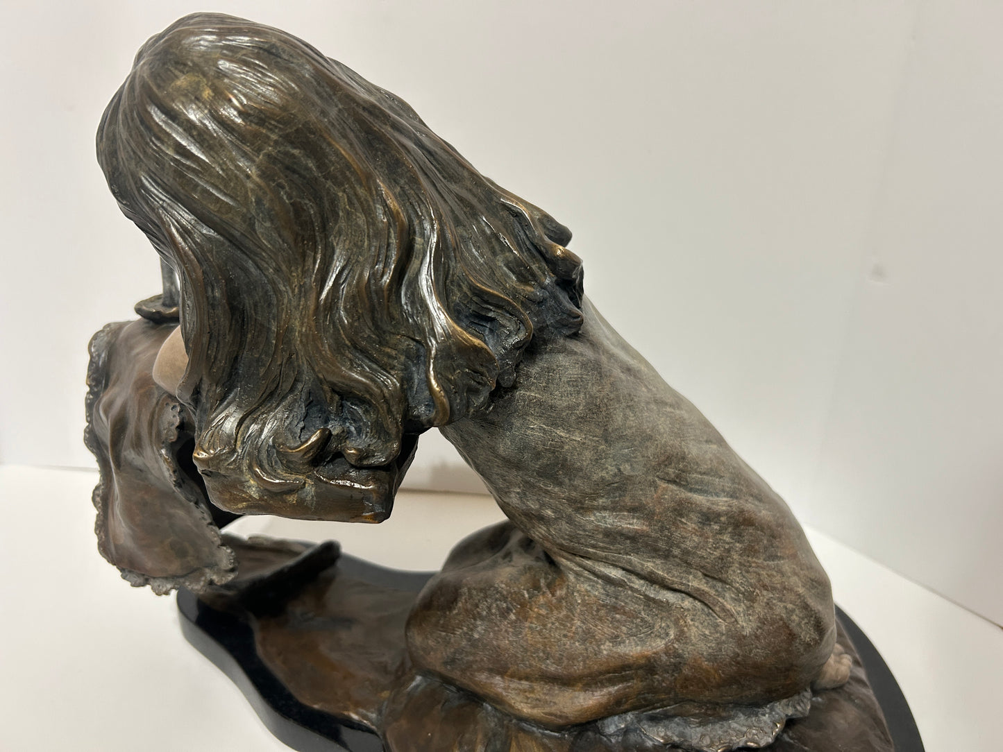 ANGELA MIA DE LA VEGA 1970 TEXAS "LIGHT OF MY LIFE" BRONZE SCULPTURE OF YOUNG GIRL