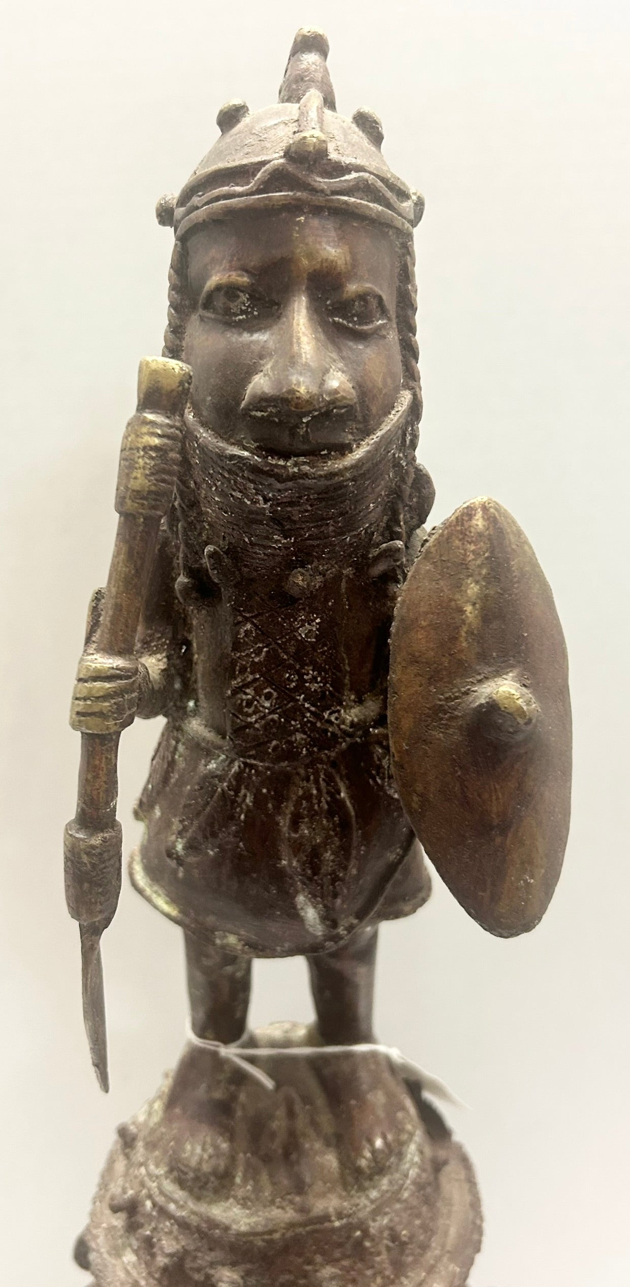 BENIN? AFRICAN BRONZE FIGURES VESSEL