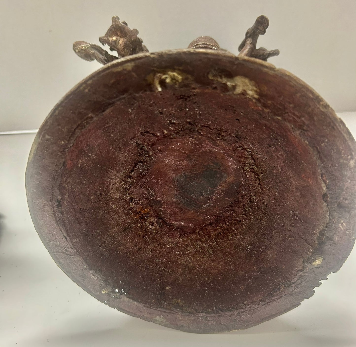 BENIN? AFRICAN BRONZE FIGURES VESSEL