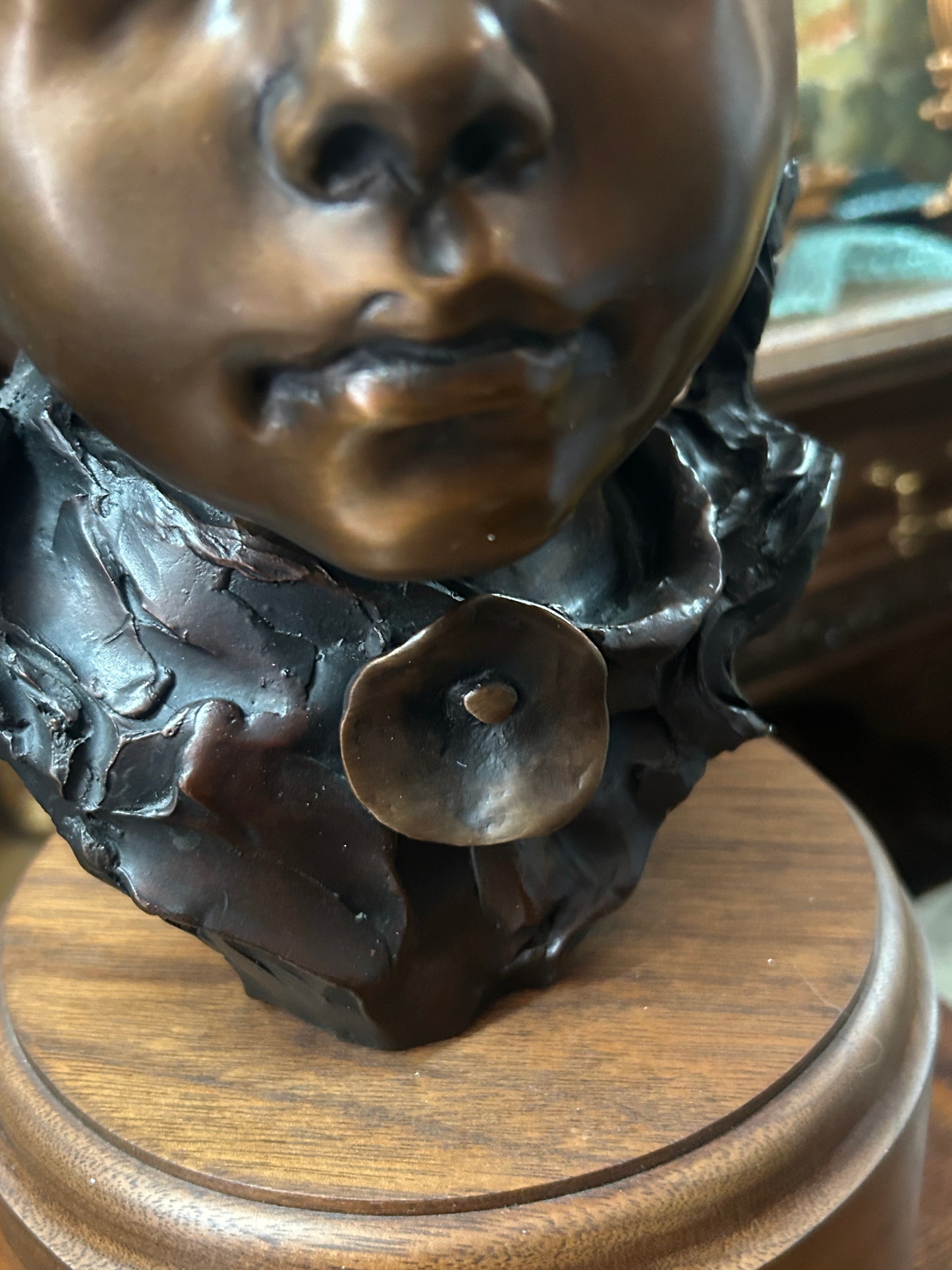 GLENNA GOODACRE BRONZE BUST OF GIRL WITH BRAIDS