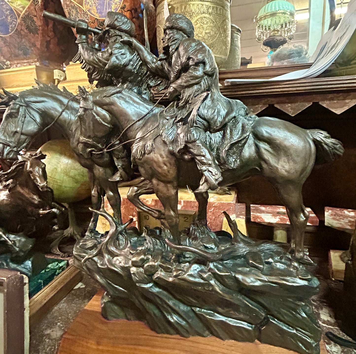 TERRY MURPHY BRONZE SCULPTURE OF TWO EXPLORERS