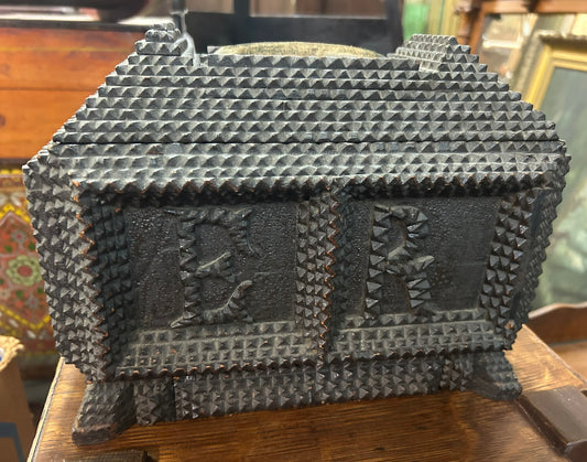 TRAMP ART BOX WITH INITIALS