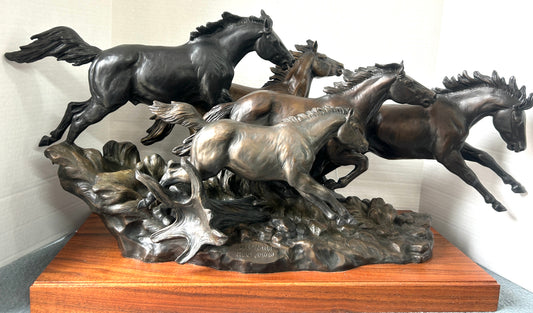 TERRY MURPHY, MONTANA BRONZE ARTIST "SHEEP CREEK WILD BUNCH"
