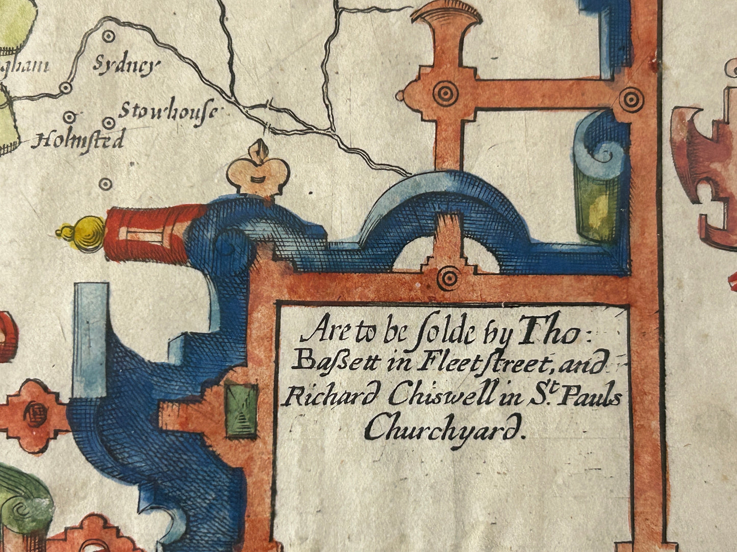 SURREY DESCRIBED 1610 MAP BY JOHN SPEED WITH DOUBLE SIDES