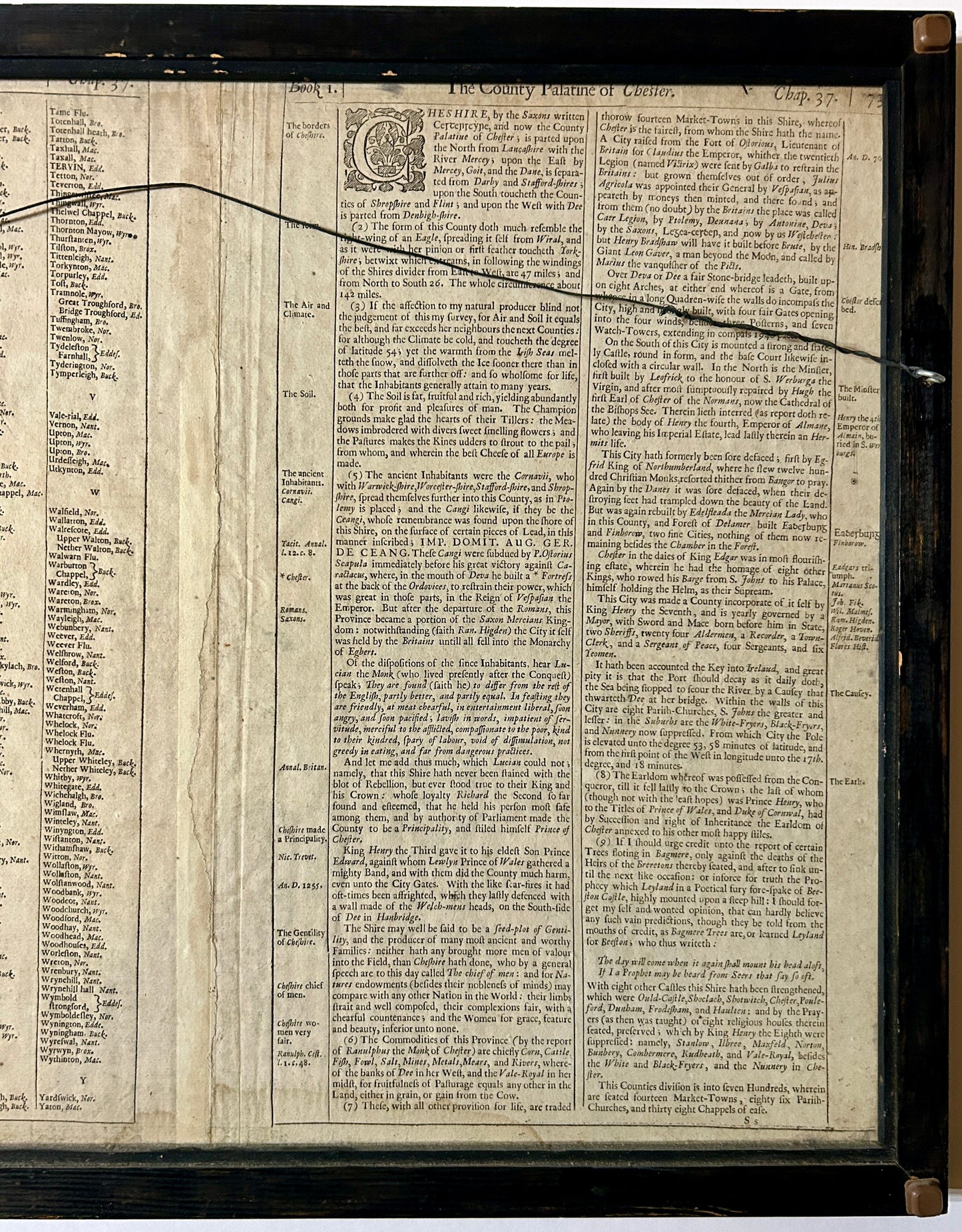 CHESTER MAP BY JOHN SPEEDE 1676 DOUBLE SIDED