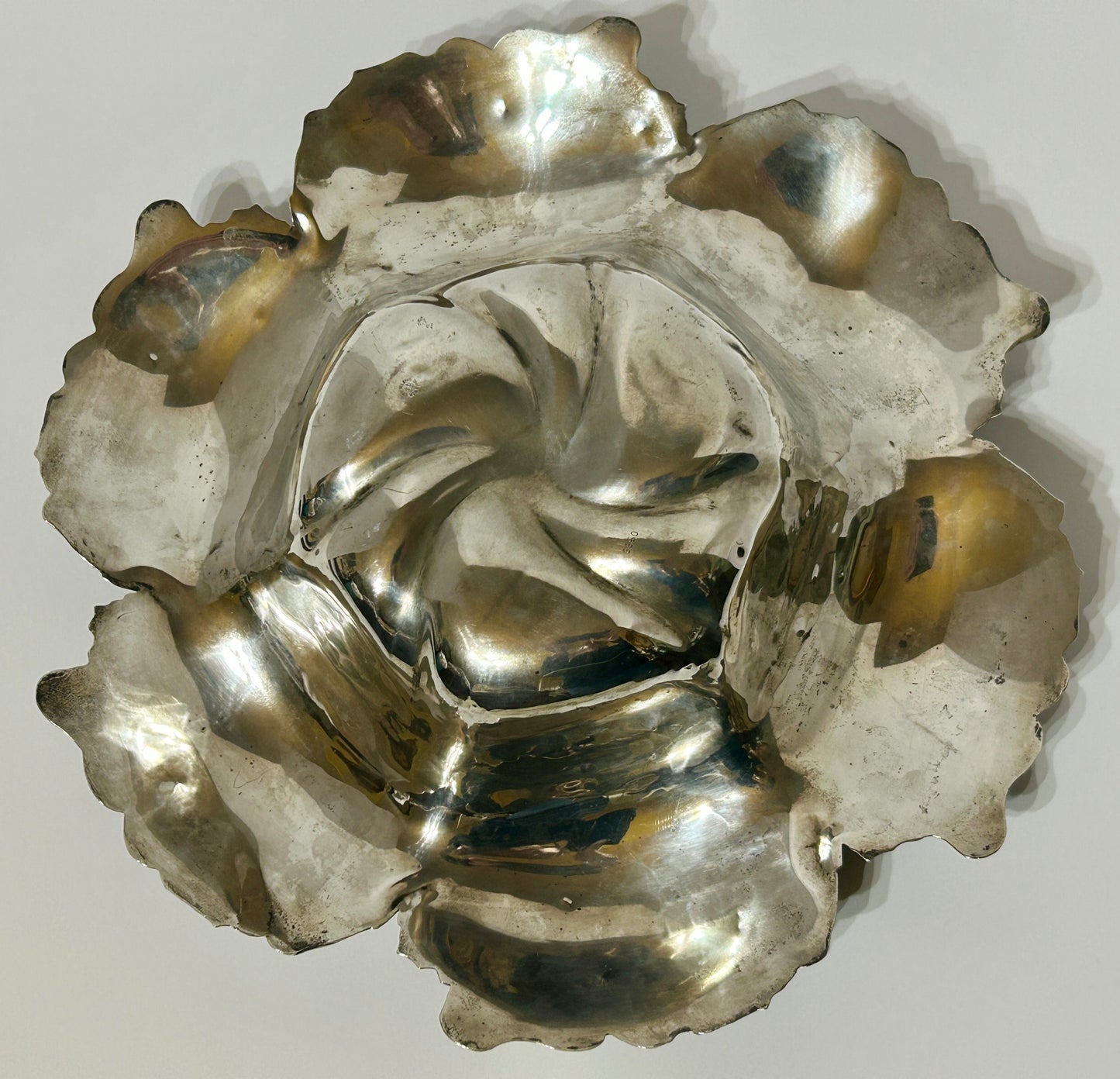 UNGER BROTHERS LARGE STERLING FLORAL BOWL