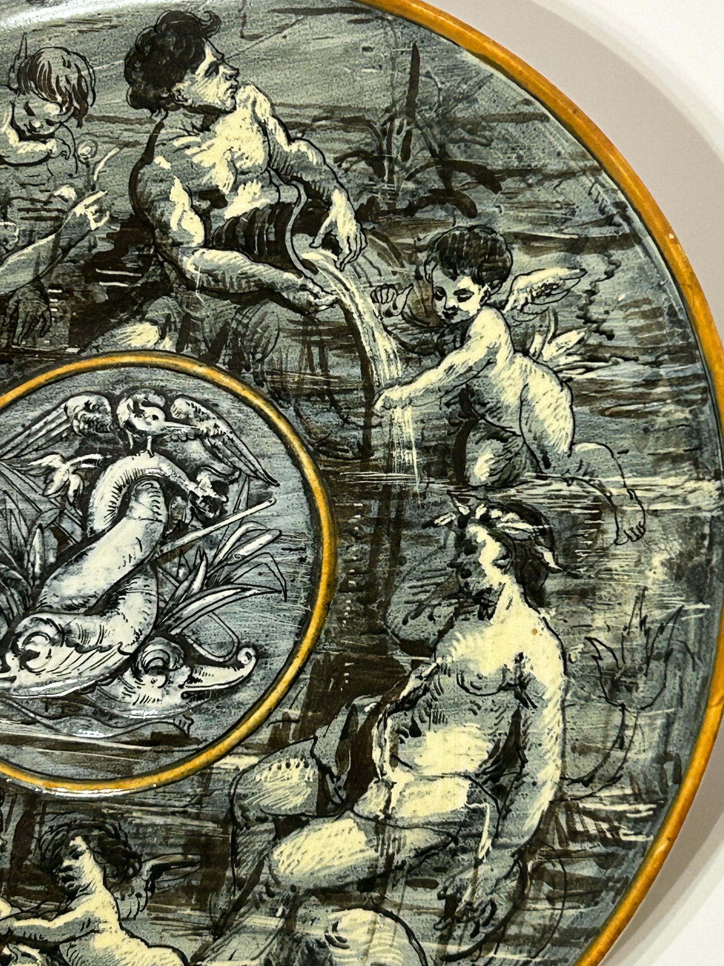 WEDGWOOD EMILE LESSORE DECORATED QUEEN'S WARE CHARGER PLATE