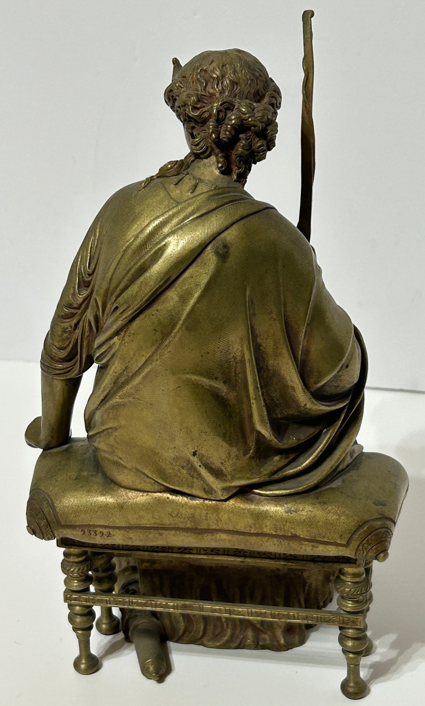 BRONZE SEATED DIANA STATUE BY ETIENNE HENRI DUMAIGE