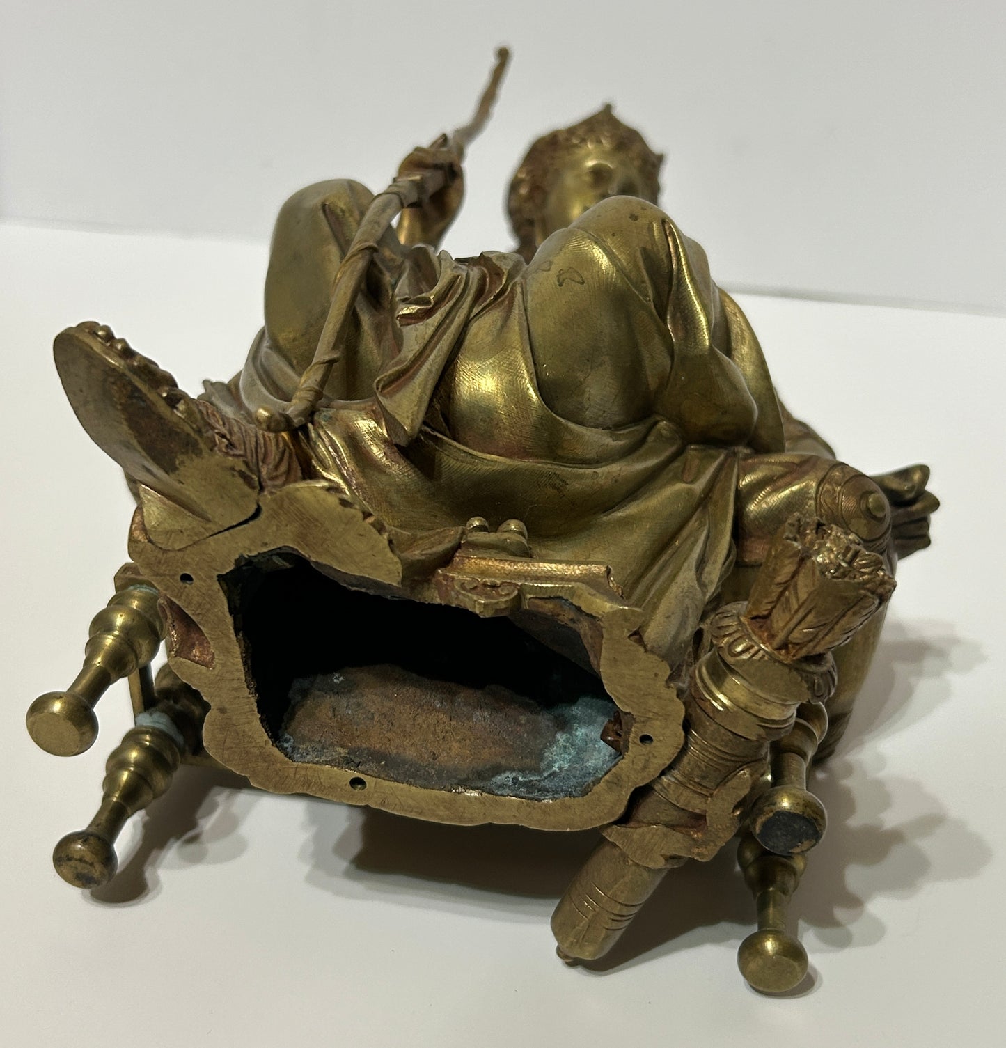 BRONZE SEATED DIANA STATUE BY ETIENNE HENRI DUMAIGE