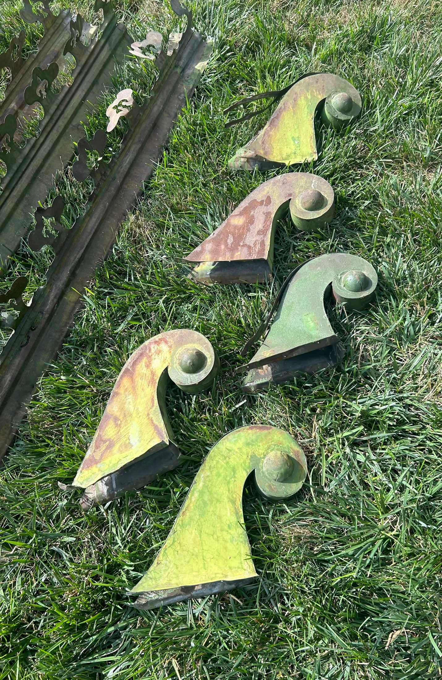 ANTIQUE TIN DECORATIVE ROOF ORNAMENTS