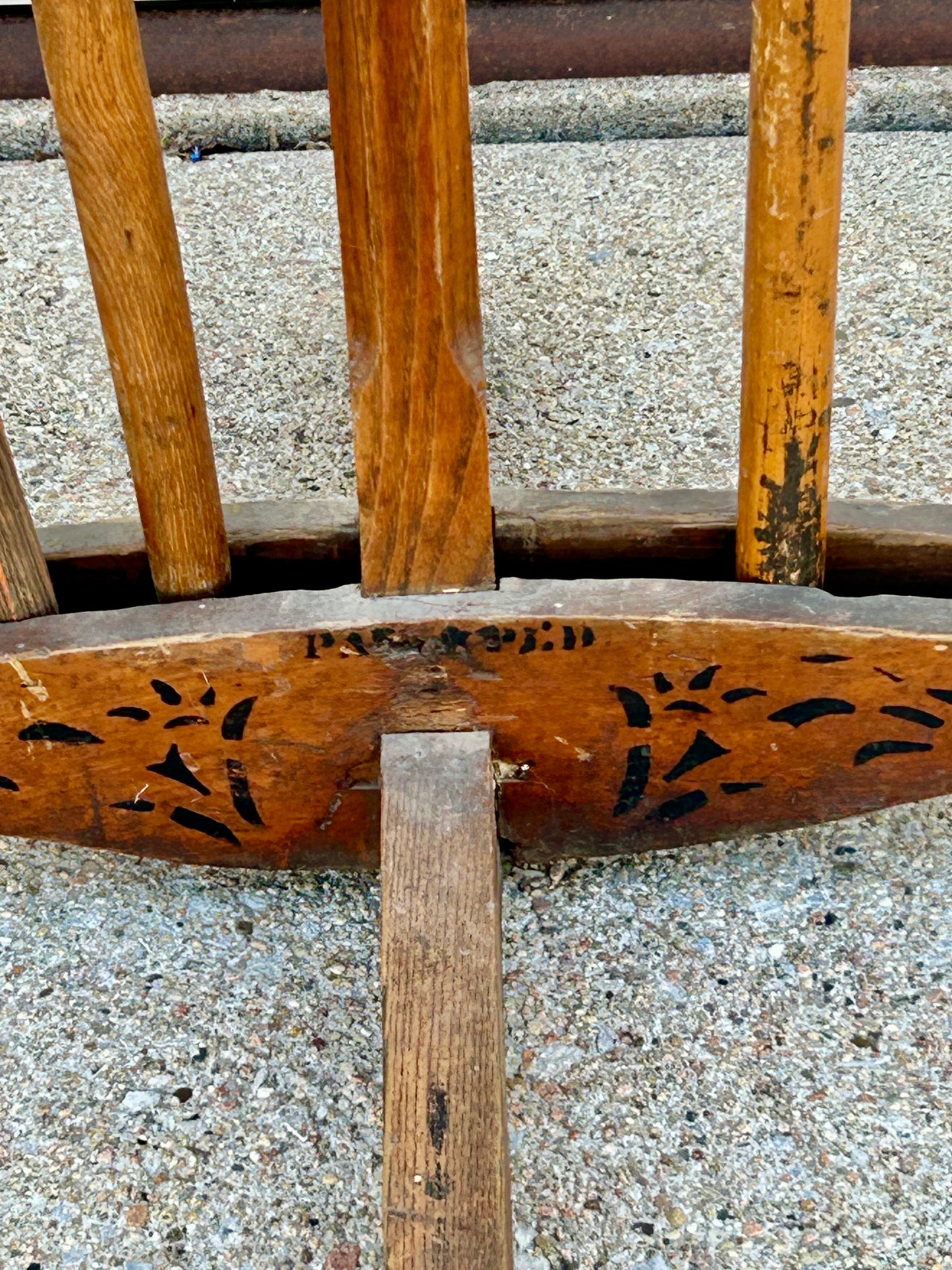 ANTIQUE GENERAL STORE WOODEN BROOM DISPLAY RACK