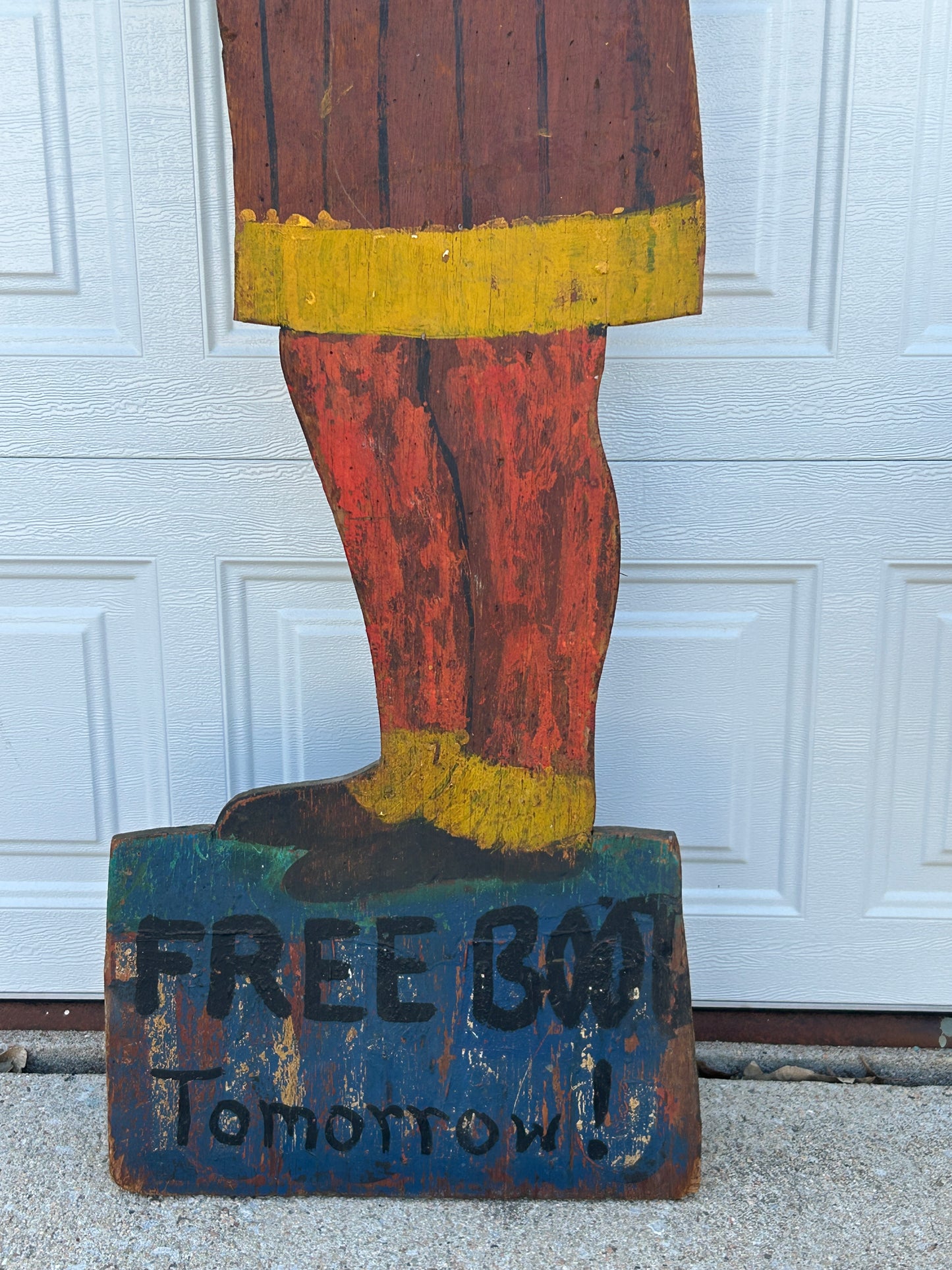 ANTIQUE FOLK ART ADVERTISING FIGURAL WOOD SIGN OF NATIVE AMERICAN