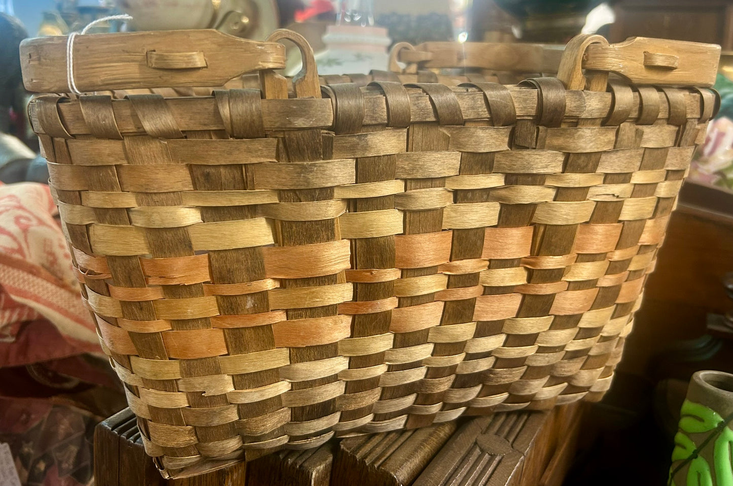 PENOBSCOT TRIBAL BASKET WITH SWING HANDLES