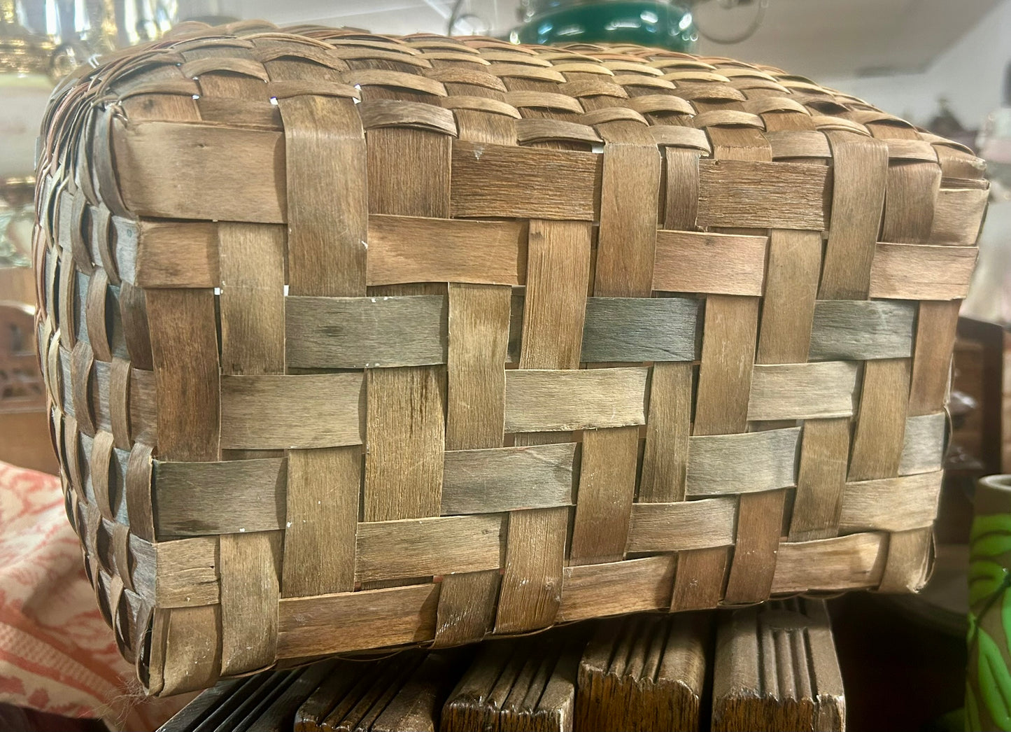 PENOBSCOT TRIBAL BASKET WITH SWING HANDLES