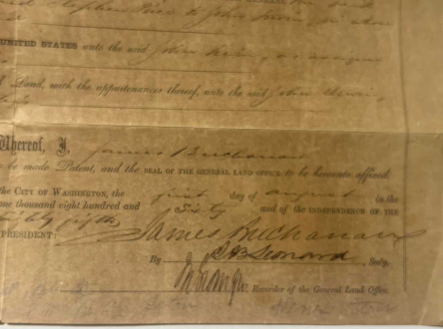 WAR OF 1812 VETERAN LAND DEED