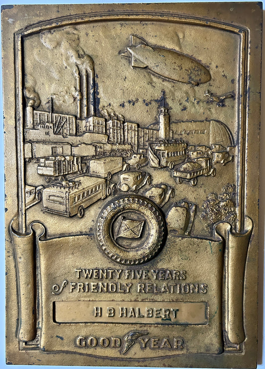 GOODYEAR CAST IRON 25 YEAR DEALER PLAQUE