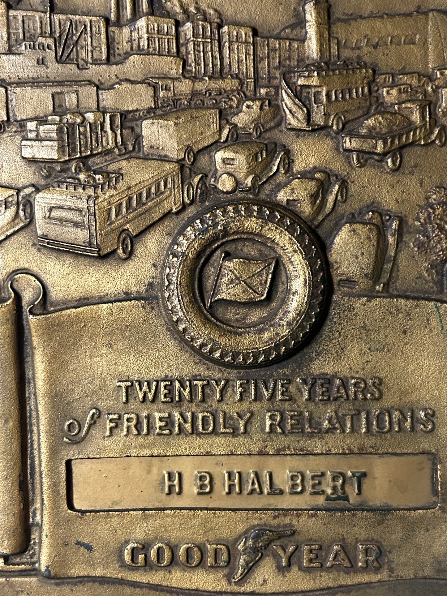 GOODYEAR CAST IRON 25 YEAR DEALER PLAQUE