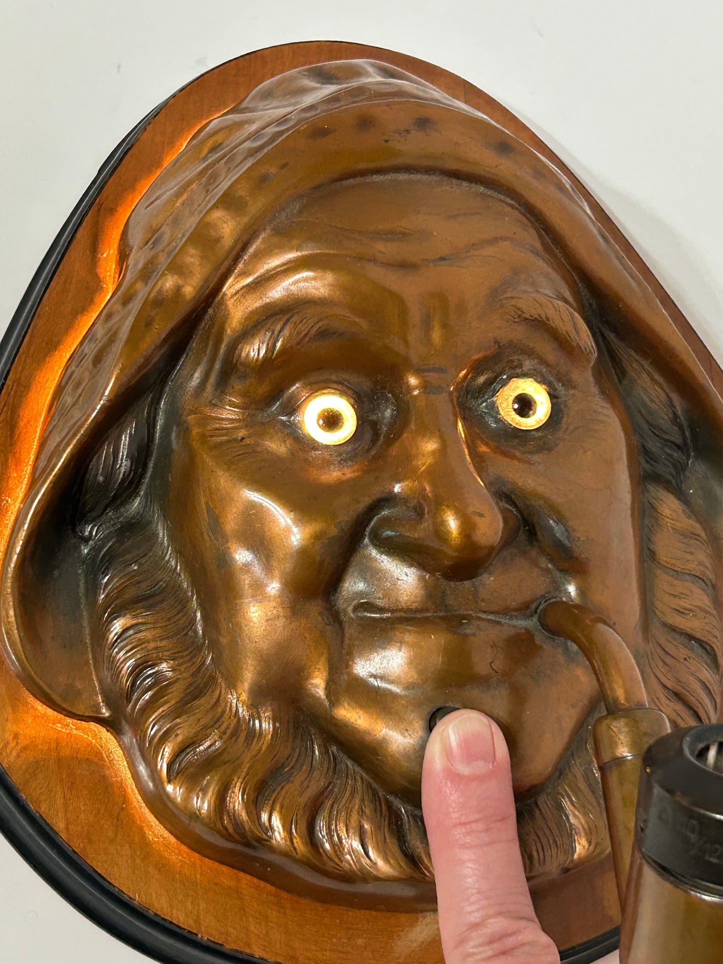 CIGAR LIGHTER SHAPED LIKE FIGURAL FISHERMAN 1930'S HANGING
