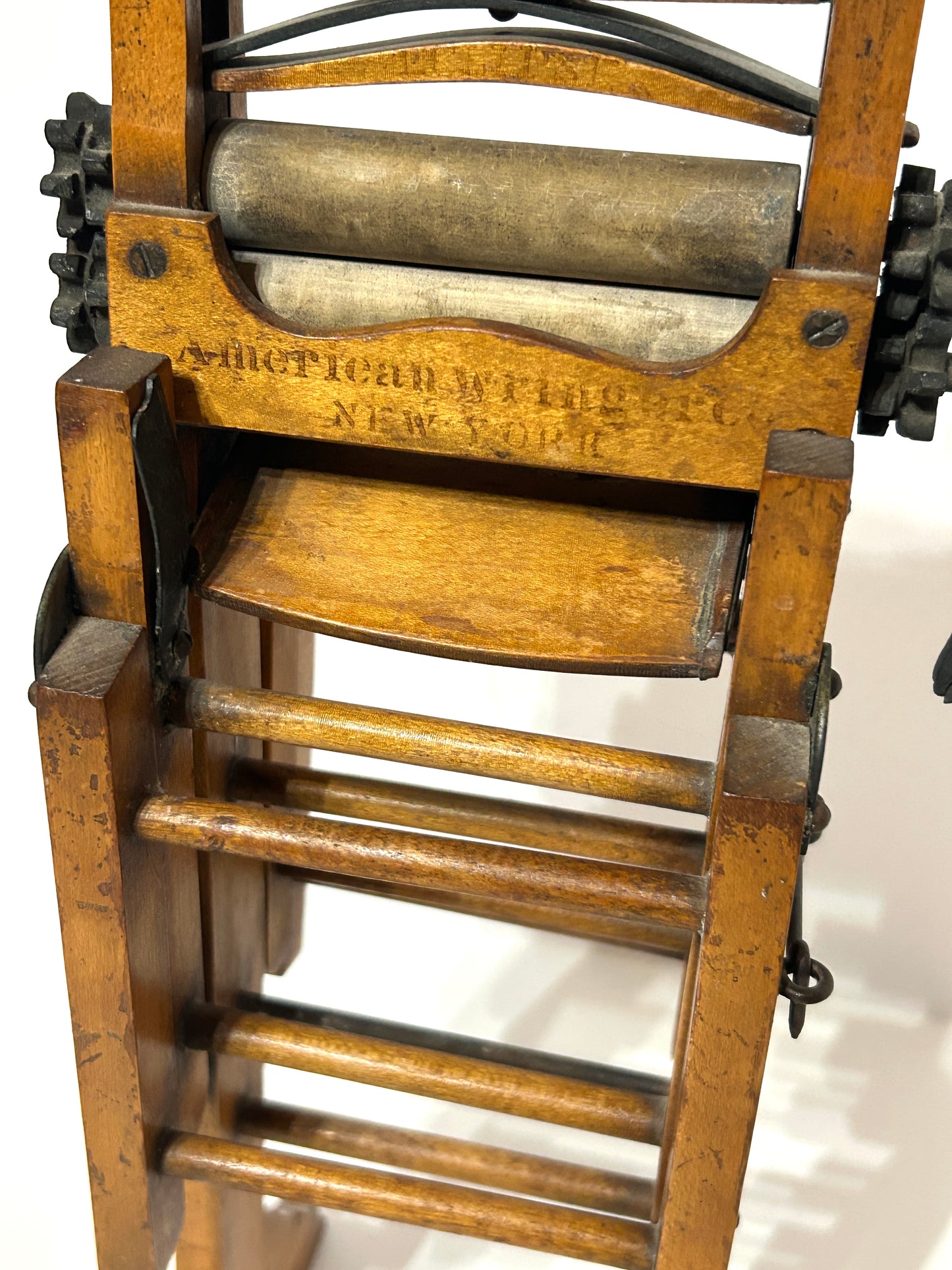 ANTIQUE SALESMAN SAMPLE CLOTHES WRINGER AND STAND