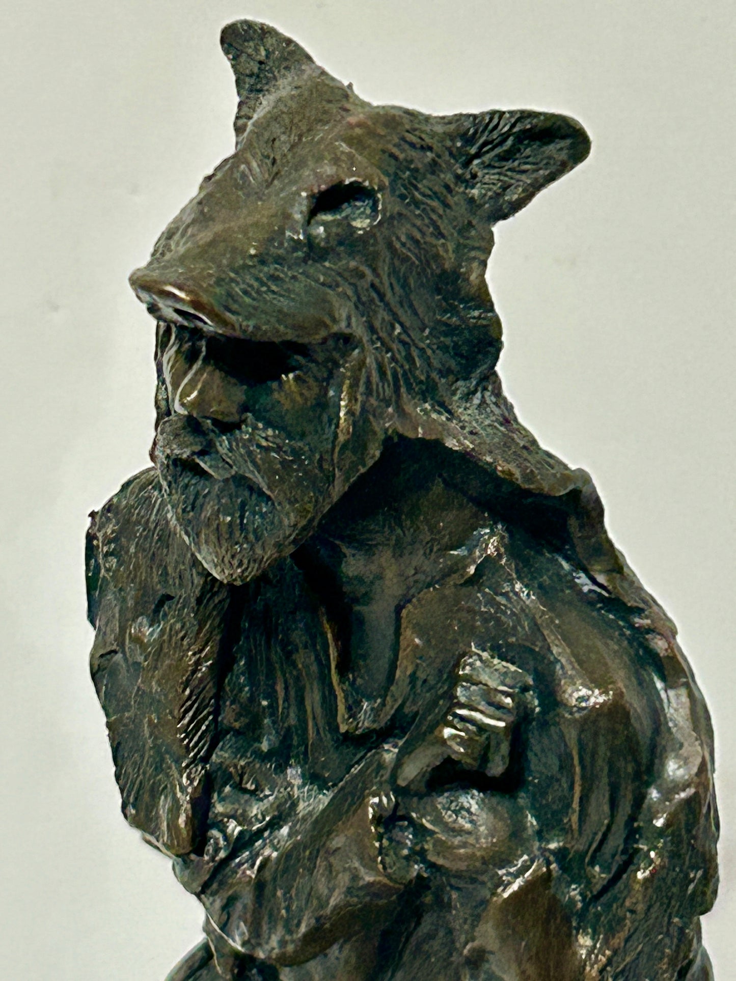 NEBRASKA ARTIST THOMAS PALMERTON 1932-2015 BRONZE "WOLF HUNTER"