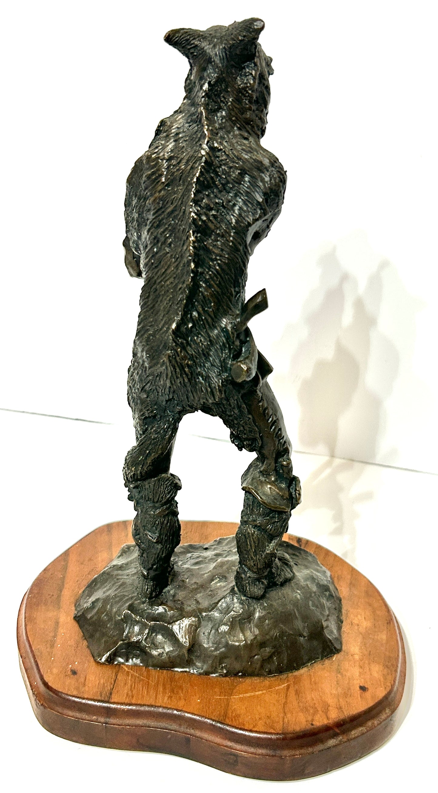 NEBRASKA ARTIST THOMAS PALMERTON 1932-2015 BRONZE "WOLF HUNTER"