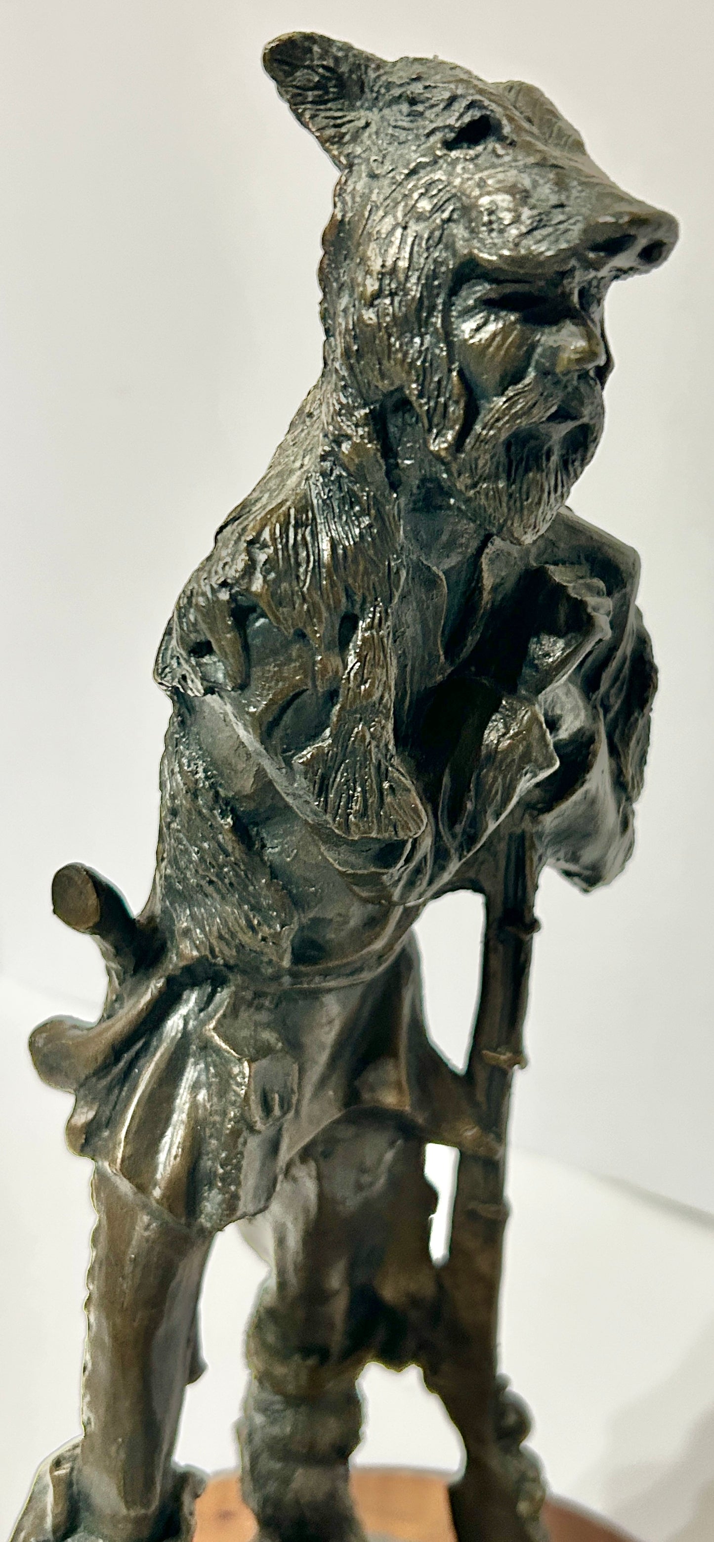 NEBRASKA ARTIST THOMAS PALMERTON 1932-2015 BRONZE "WOLF HUNTER"