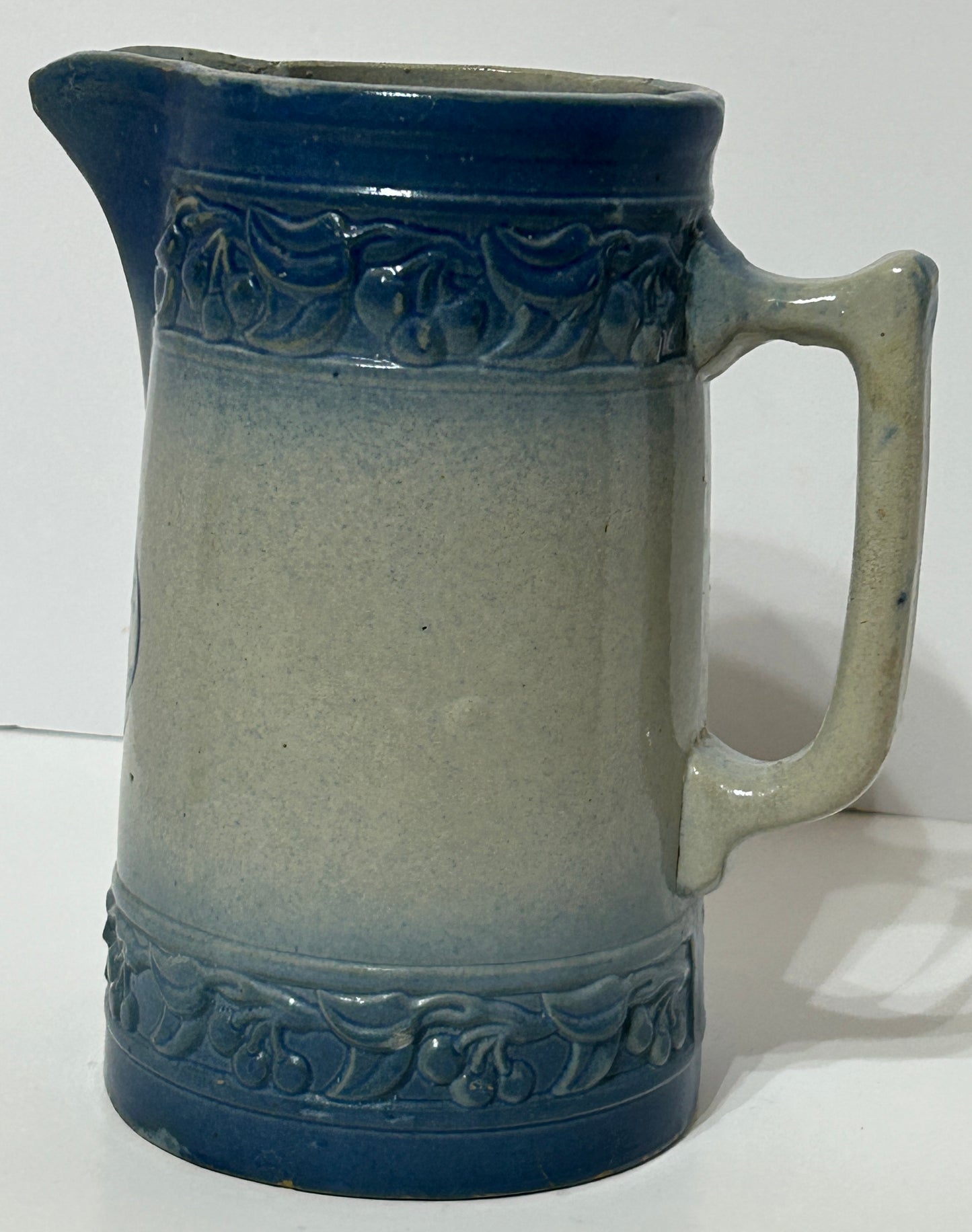RED WING CHERRY BAND ADVERTISING PITCHER FOR IDA GROVE, IOWA