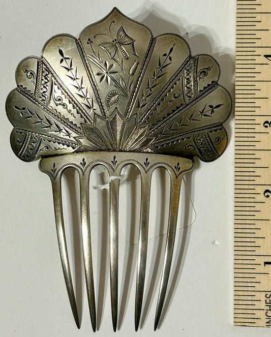 STERLING SILVER ANTIQUE HAIR COMB