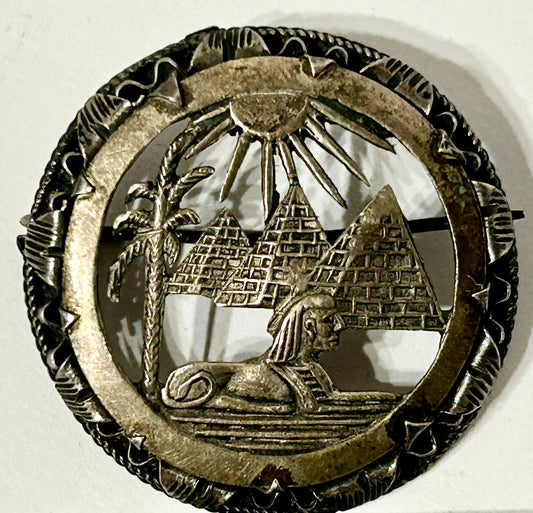 EGYPTIAN DESIGN ANTIQUE STERLING PIN