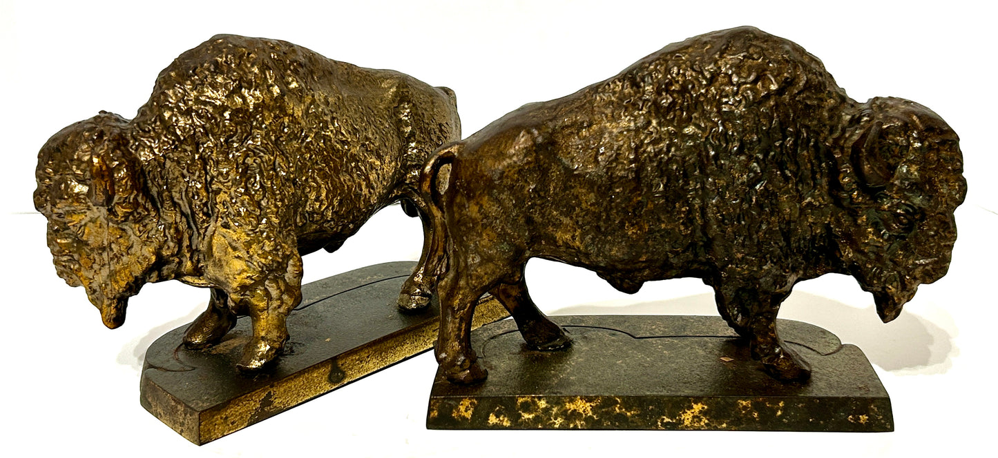 BUFFALO BOOKENDS METAL PAIR
