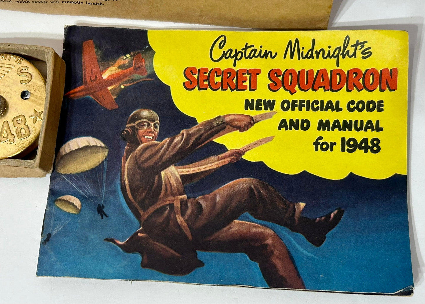 CAPTAIN MIDNIGHT 1948 MICRO-MAGIC DECODER, MANUAL, & ENVELOPE