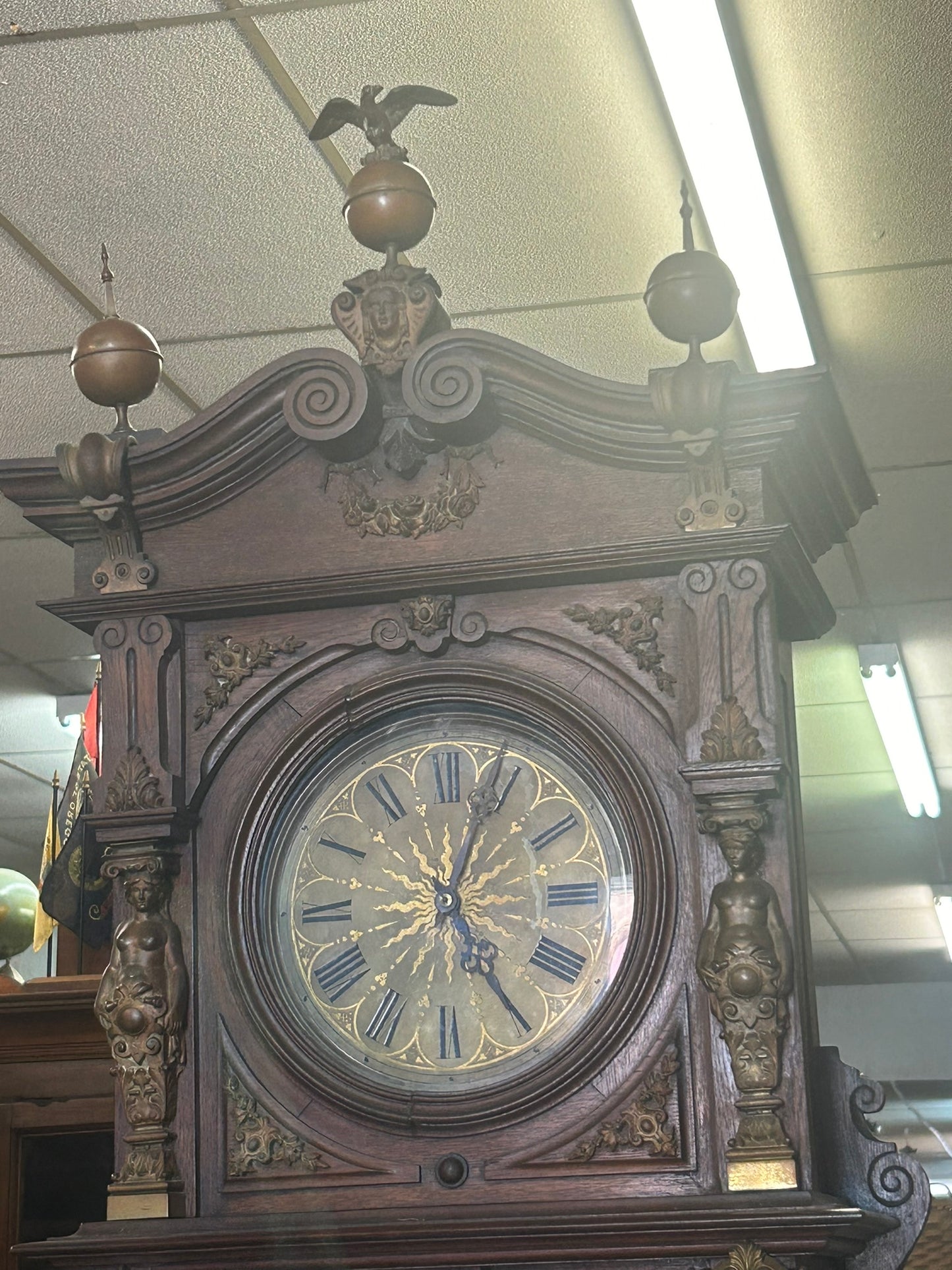 AUSTRIAN FANCY FLOOR CLOCK WITH ORMOLU MOUNTS